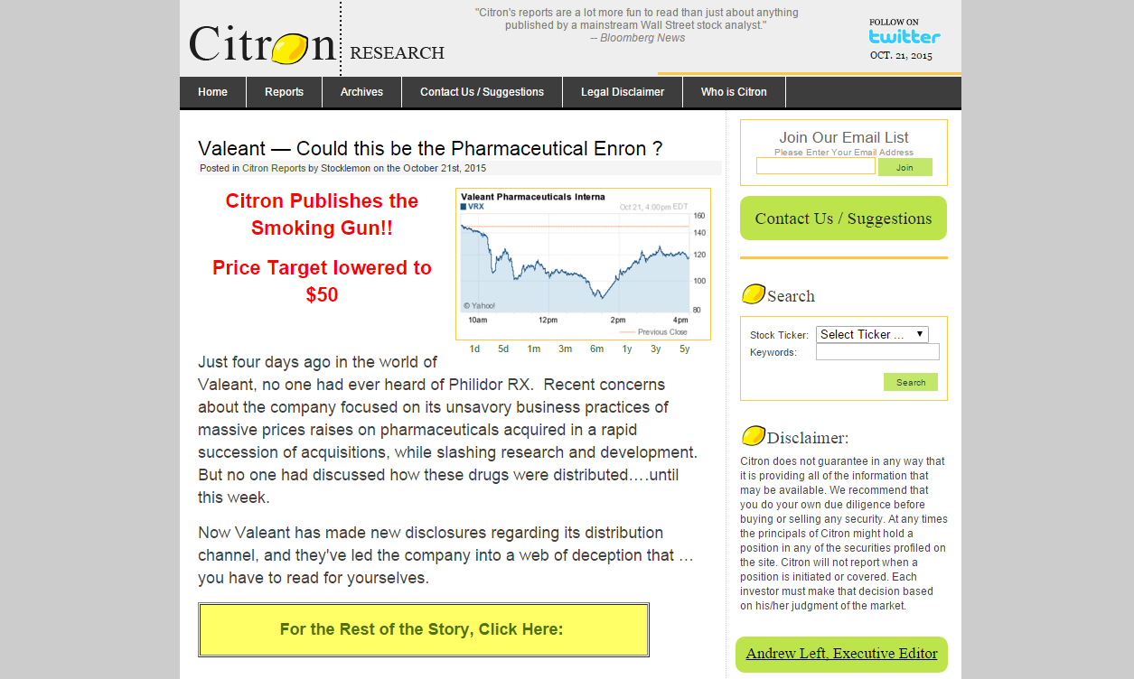 Who is Citron Research? - The Globe and Mail
